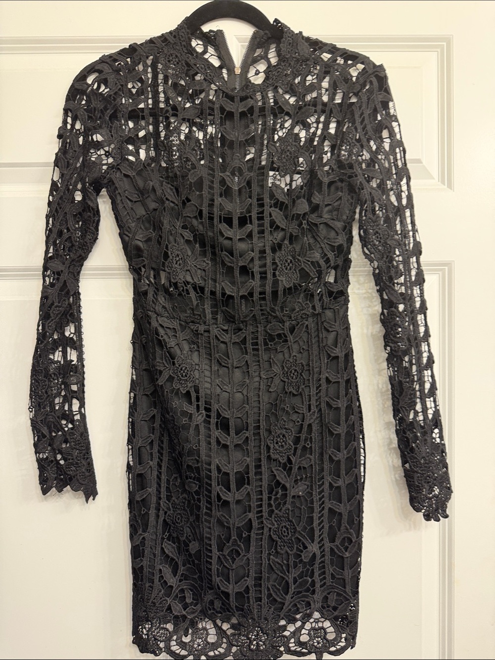 by the way. Black Long-Sleeve Lace Cocktail Dress xsmall worn once